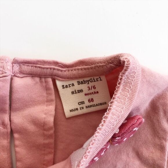 Zara pink long sleeve top VGUC 3-6 months - Picture 3 of 4